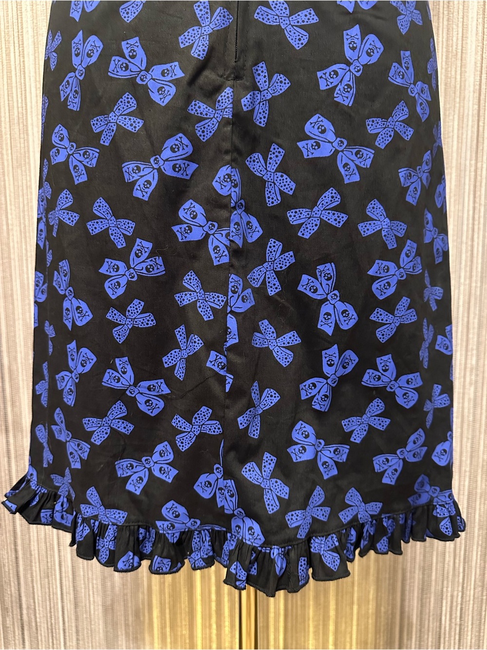 Morbid Threads Black Purple Skull Bow Open Back Midi Dress M - Picture 7 of 10